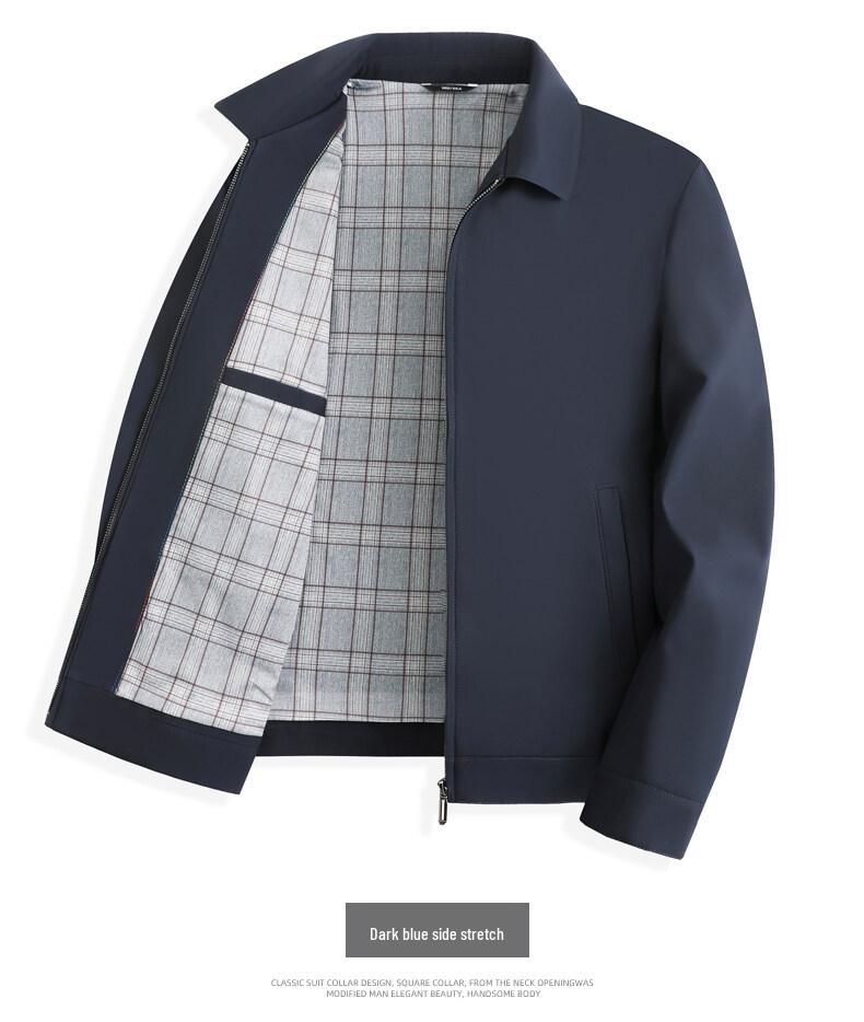 Popular Men's Spring Lapel Jacket for Middle-Aged & Elderly - Casual Dad's Coat for Civil Servants