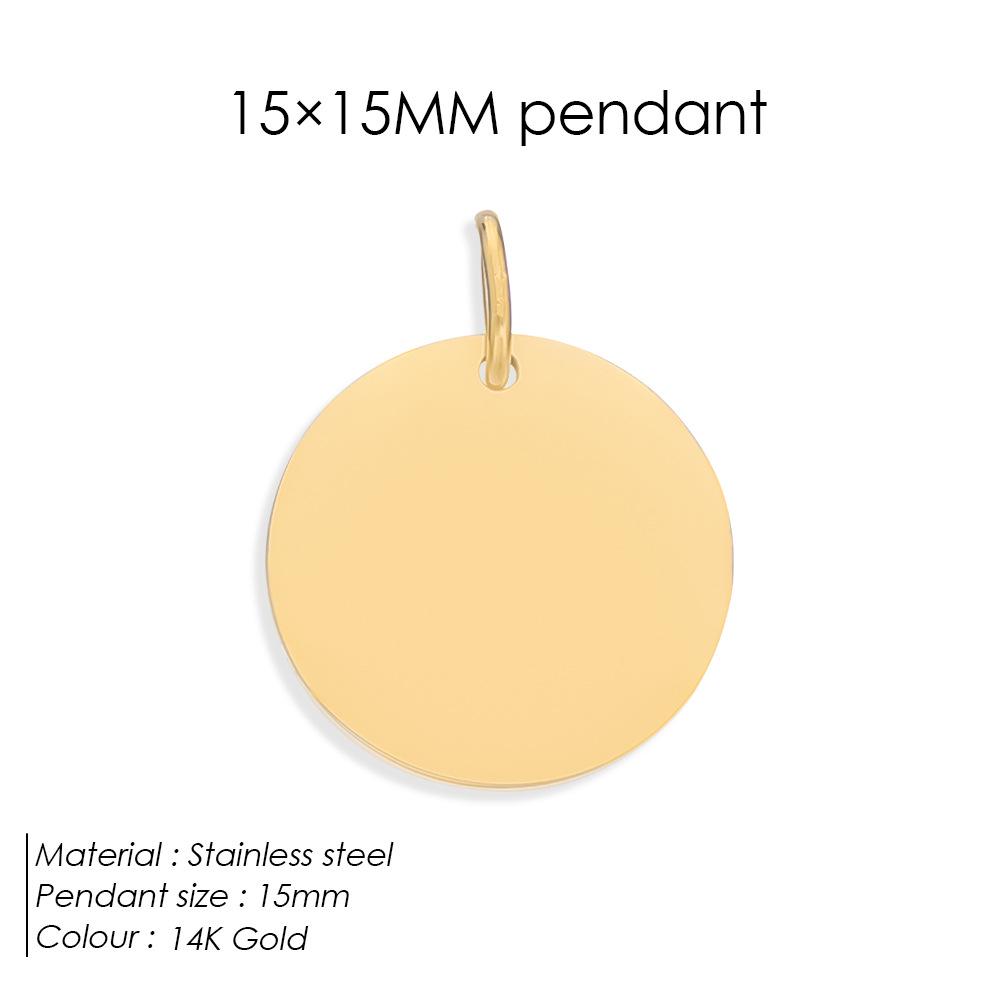 Engravable Stainless Steel Round Pendant with Hanging Ring for DIY Jewelry Bracelets & Necklaces