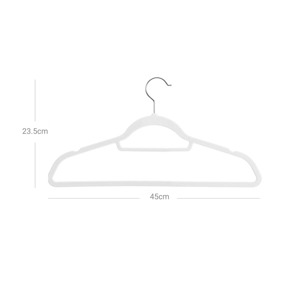 SONGMICS Velvet Hangers, 50 Pack, Non-Slip Clothes Hangers, 0.6 Cm Thickness, Space Saving, 360 Degrees Swivel Hooks, 43.5 Cm Long, for Coat, Jacket