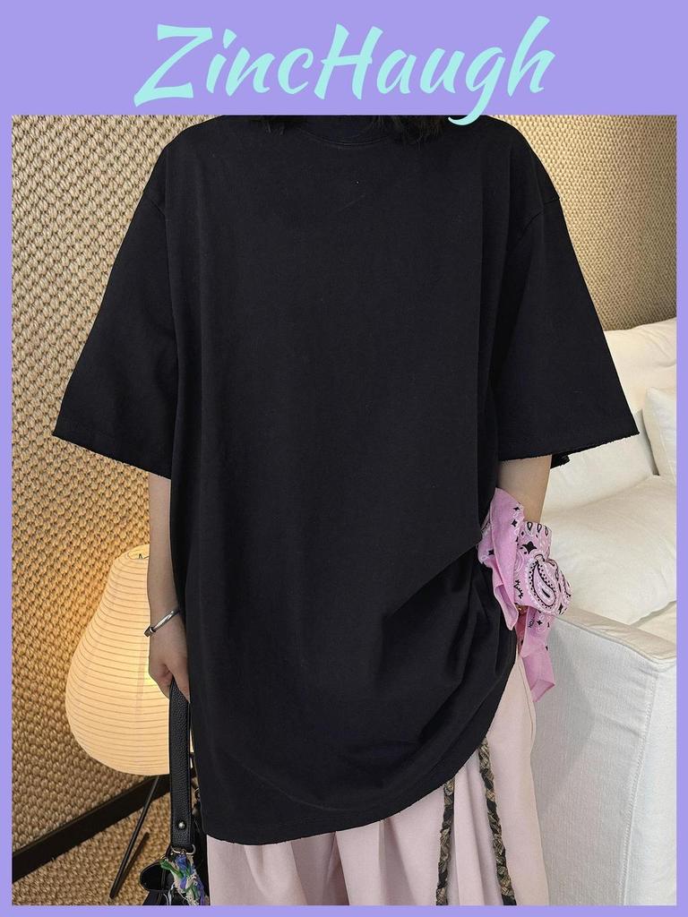 Paris Oversize T Shirt With Spliced Design For Casual Daily Wear