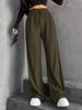 2026 Autumn/Winter Women's Solid Color Wide-Leg Pants: High Waist Drawstring with Elastic Waist for Casual Wear