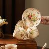 1cup + 1Saucer Flowering Tea Cups and Saucers Set, Tea Set, Ivory Ceramic Floral Tea Cups Set Coffee Cups Set