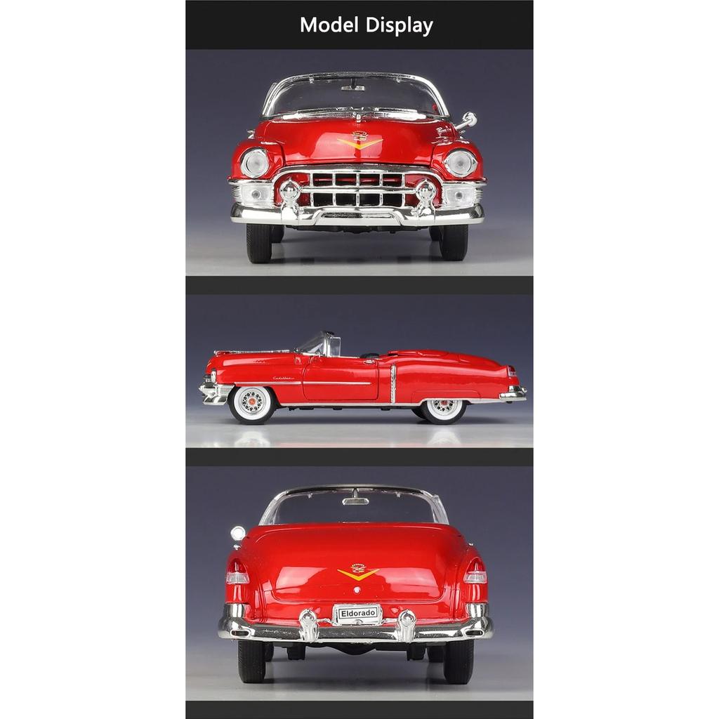 Welly Modellino Auto Sportiva Cadillac Eldorado in Lega 1/24 Metallo Pressofuso Veicoli Classici Retro Vecchi Modellino Auto Alta Simulazione Regalo per Bambini