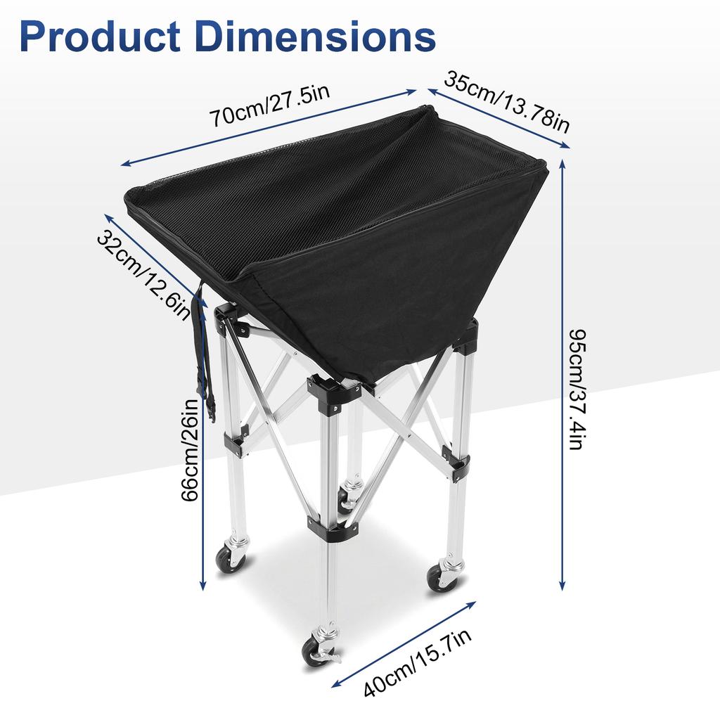 Collapsible Hammock Ball Cart with Wheels Rolling Collapsible Cart Large Capacity for Easy Storage and Transport