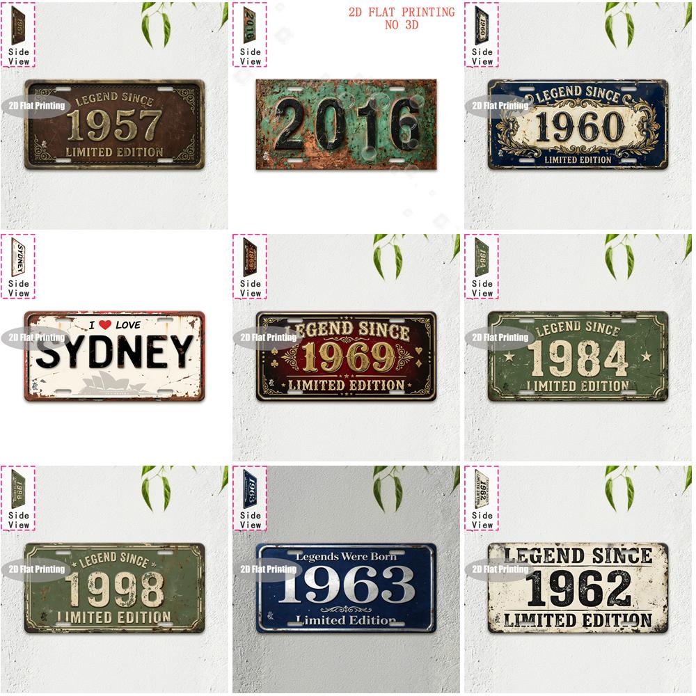 Tin Sign - Vintage Durable Metal Plaque Wall Decor, Home Office Bar Man Cave Australian City Birth Year License Plate Wall Art
