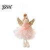 Angel Doll Decorations Pendant with Lace Mesh Skirt And Glitter Wings Decorative Holiday Tree Pendants Christmas Hanging Ornament for Home