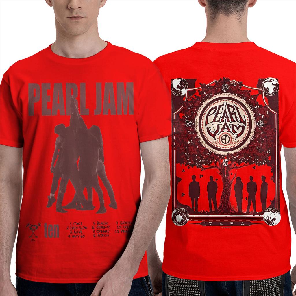 Koszulka Męska Music Pearls Jam Czysta Bawełna Szalone Koszulki Okrągły Dekolt Krótki Rękaw Ubrania Pomysł na Prezent