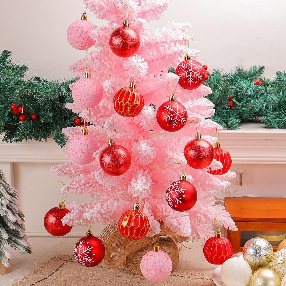 16pcs Shatterproof Electroplated Hanging Balls 6cm Merry Christmas Decor Holiday Festive