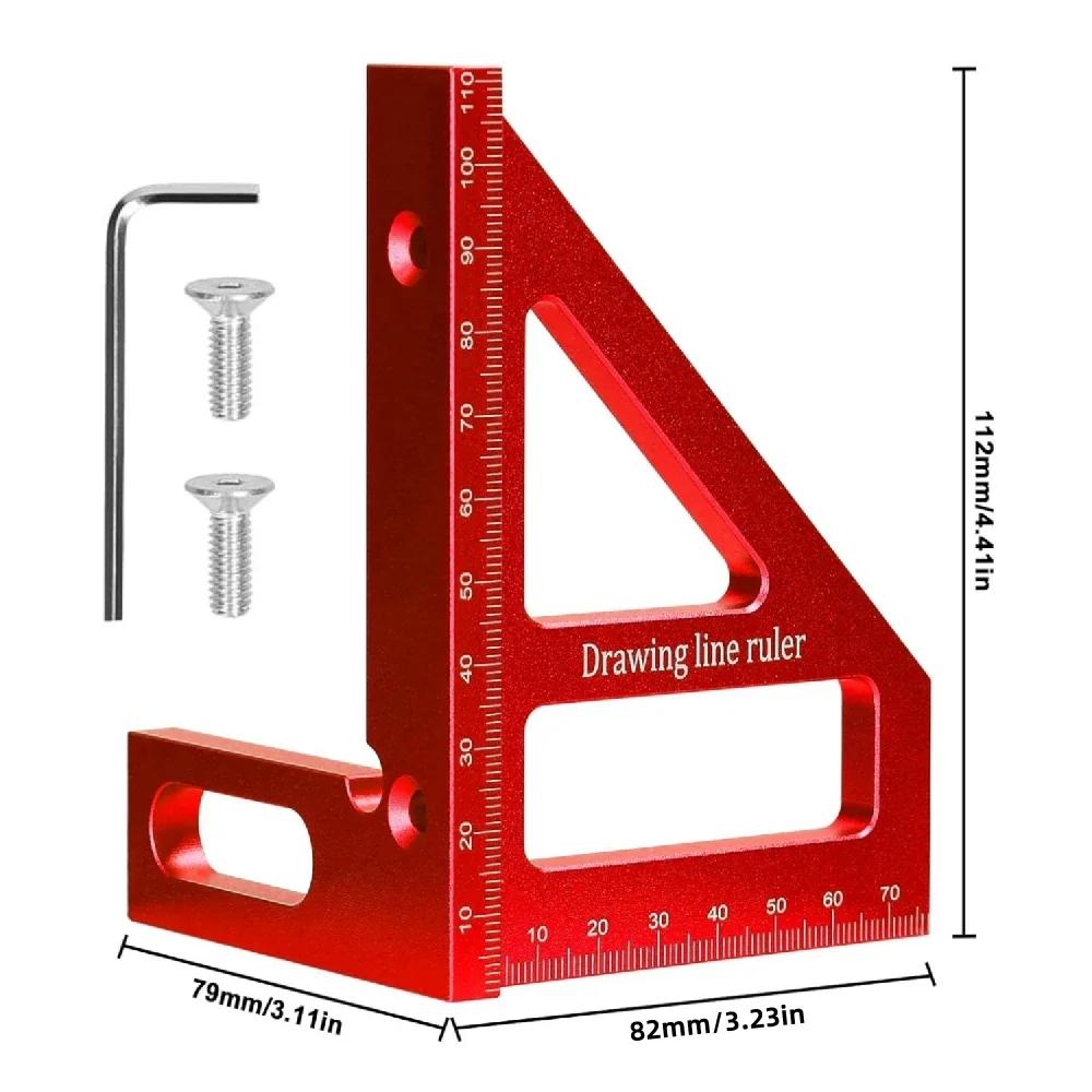 Aluminum Multi-Angle Measuring Ruler Square Protractor for Woodworking Miter Triangle-Ruler Utility Tracing Meter Tool