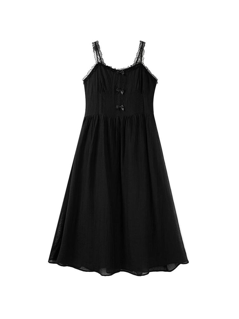 Ai Yuan 2026 Spring Plus-Size Women's Casual Bow Waist-Cinching Camisole Dress