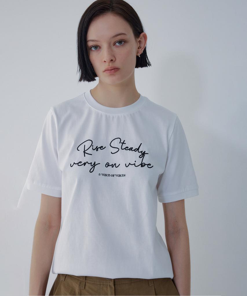 Bobeu Lettering Embroidery Ringer T-Shirt_White 7156240003
