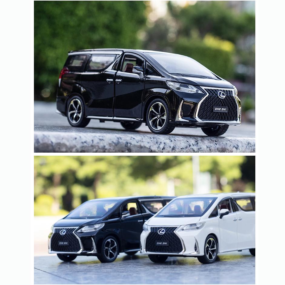1/24 Scale Lexus LM300 Alloy Model Car, Pull Back Metal Collectible Toy Car with Light and Sound Toy Vehicle Door Can Be Opened