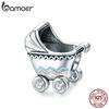 Bamoer Authentic 925 Sterling Silver Life Baby Carriage Metal Beads Charm for Bracelet Baby Birthday Gift Anti-allergy SCC1539