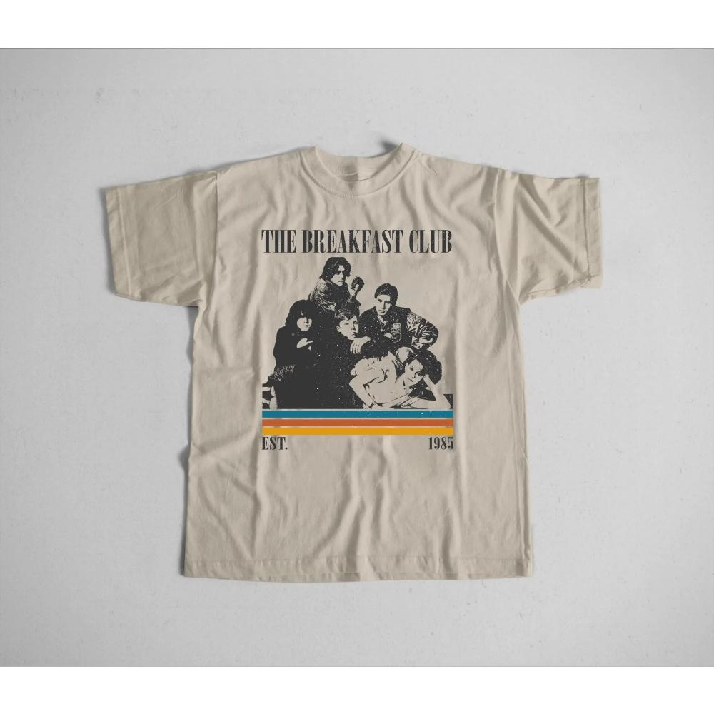 

Men Oversized T-shirts Chemise The Breakfast Club Casual Sports Wear Fashion Graphic Print Tee Shirts for Men New Clothing XXXL білий