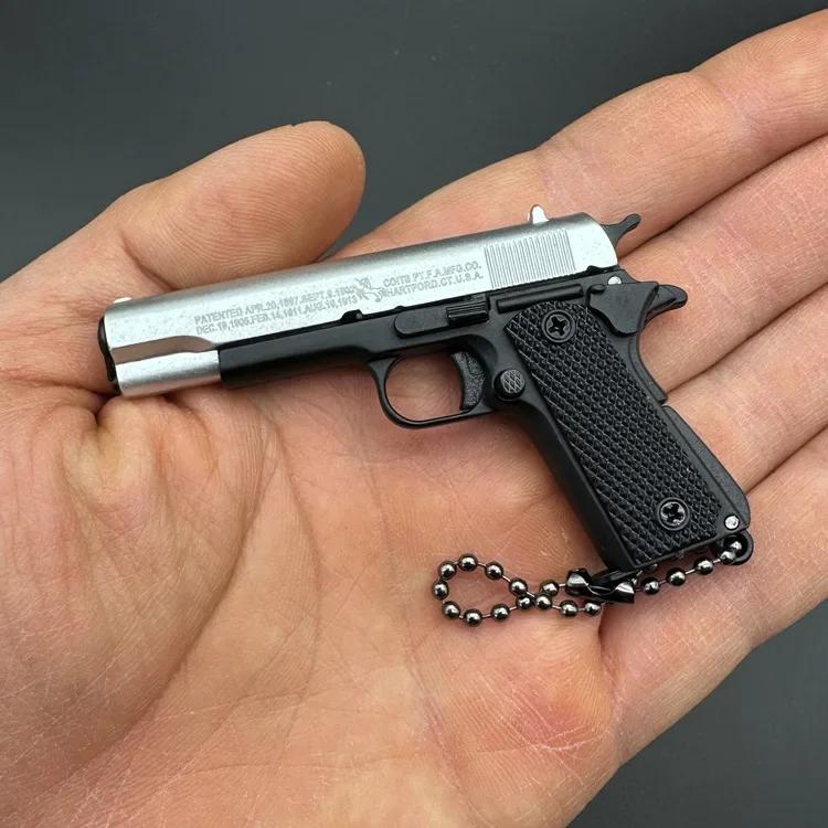1:3 Metal M1911 Toy Gun Detachable Model Alloy Keychain Look Real Collection Pubg Prop Fidgets Toy Birthday Gift For Boys
