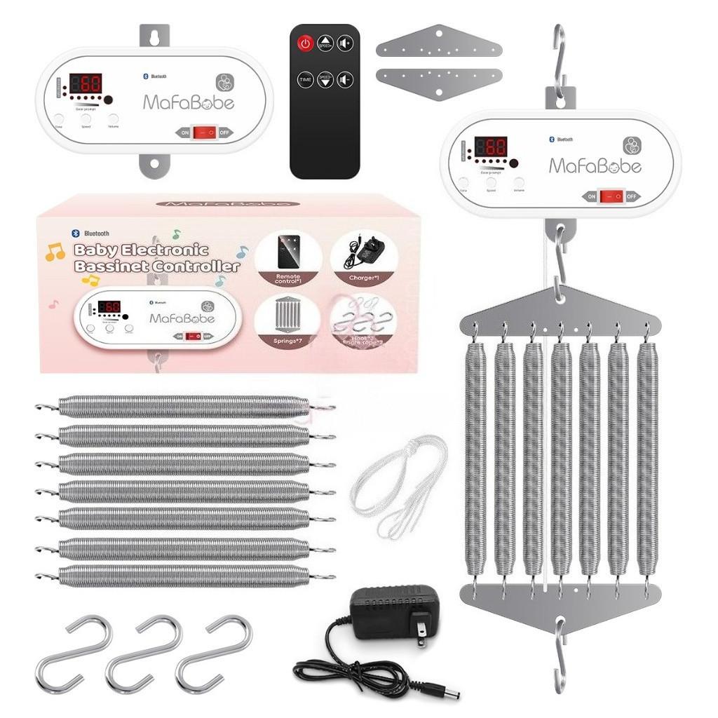 

Электронная детская колыбель Bluetooth Музыка и Пульт дистанционного управления Шейкер 7 пружин Детская электронная люлька Контроллер Bluetooth version-white