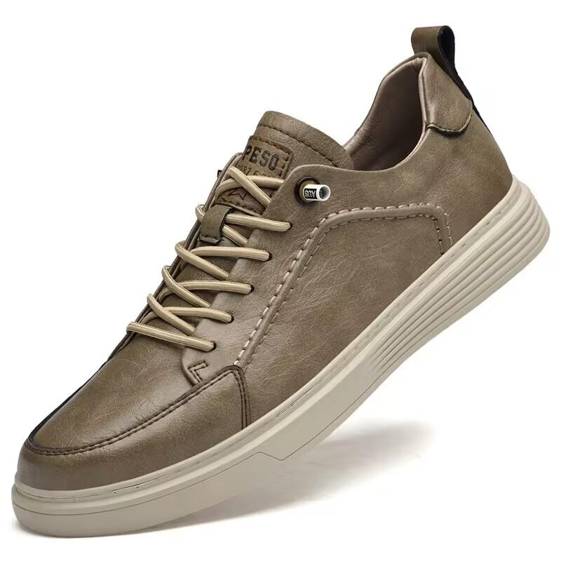 2026 Spring Men's Genuine Leather Shoes High Quality Black Soft Sole Flat Casual Shoes Outdoor Oxford Shoes Mens Sports Shoe Men