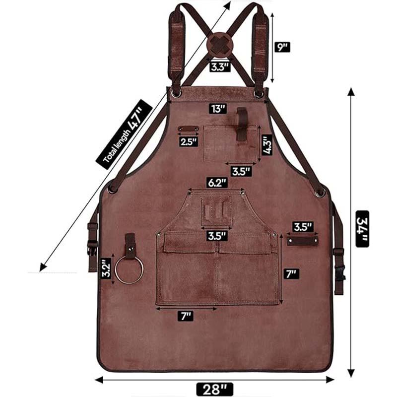 Cross-border Thick Canvas Apron for Outdoor, Camping, Woodworking, and Gardening with Custom Logo