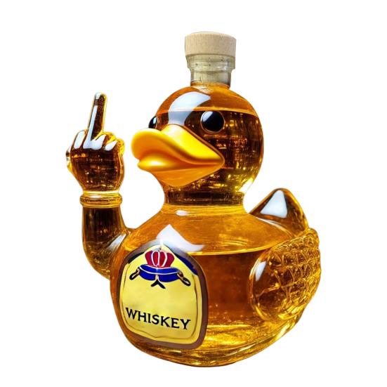 Mittelfinger-Entenflasche, lustige Whiskyflasche, Alkoholflasche in Entenform, lustige Entenkaraffe für Bar, Büro, Zuhause, Streichgeschenk