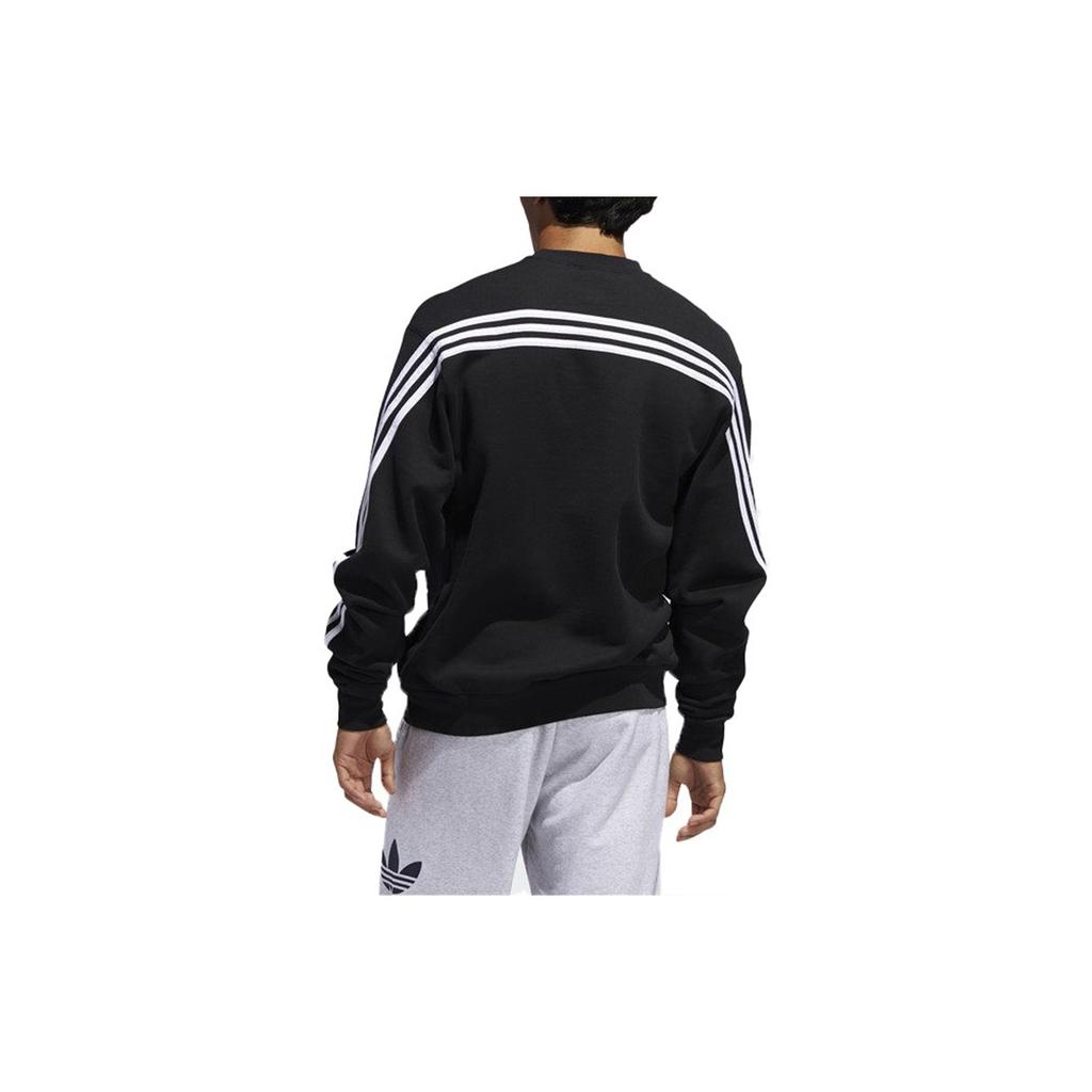adidas Sudadera con capucha holgada con rayas de trébol originales para hombre, color negro, para otoño, FM1522