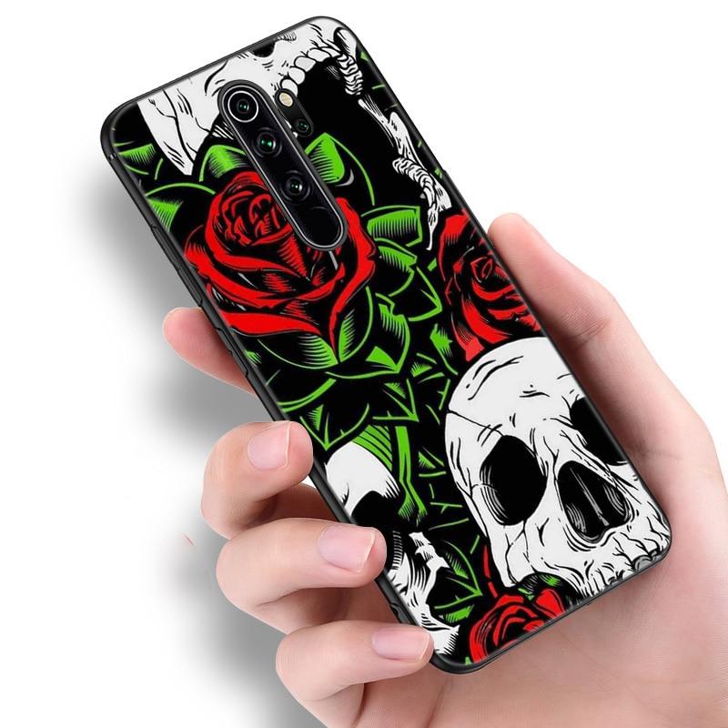 Guns N Roses Skull Silicone Phone Case For Xiaomi Redmi Note 11 10 9 8 Pro 11T 10T 10S 9S 8T 9 9A 9C 9T Black Soft Cover Coque