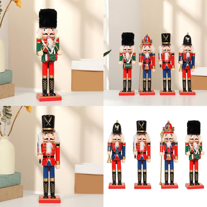 Colorful Soldier Christmas Soldier Dolls Decorations Soldier Wood Soldier Christmas Walnut Soldier Winter Table Toppers