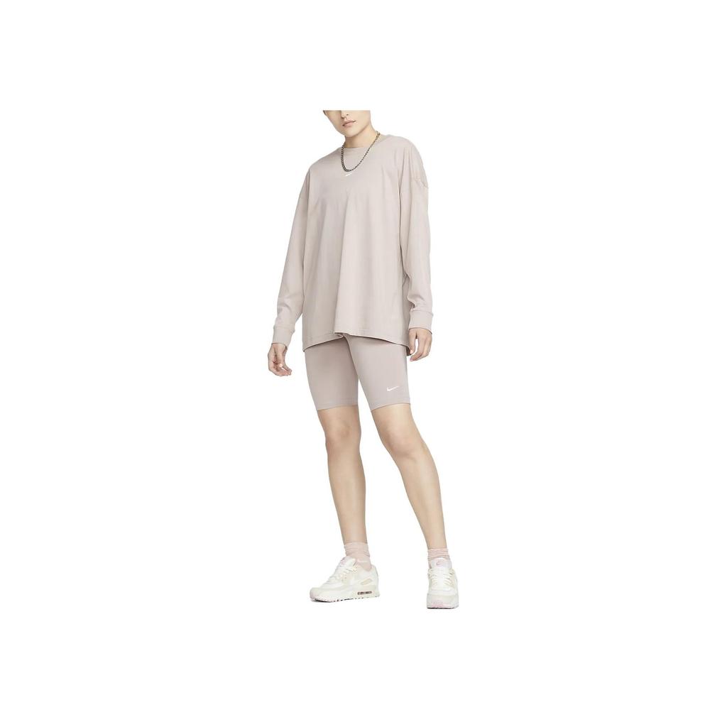 Nike Sportswear Essential Solid Slim Fit Workout Shorts Women Shorts Gray Brown CZ8527-272