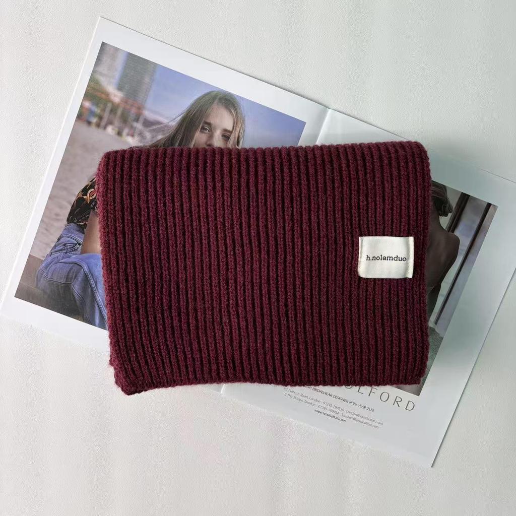 Korean Style Cozy Knitted Wool Scarf for Women - Winter Warmth with Versatile Neck Protection & Couple-Friendly Design
