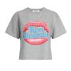 Shop   Women Round Neck Rib Kiss Semi Crop CoTTon T shirT whiTe Myc Wsh260018