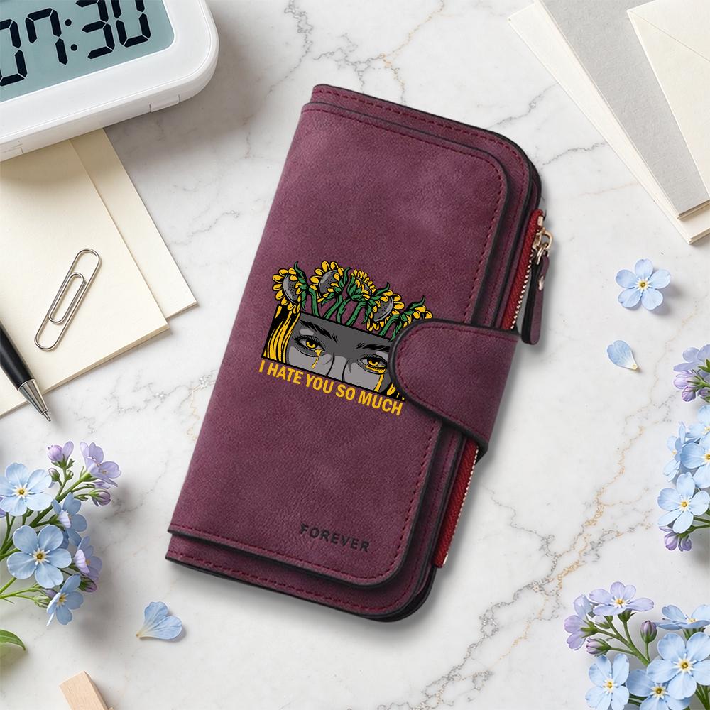 Fashion Printed Long Wallet Slim Portable Card Holder Durable Daily Use Purse