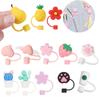 Creative Silicone Straw Plug Reusable Drinking Dust Cap Glass Cup Accessories Splash Proof Cartoon Straw Plugs Tips Cover