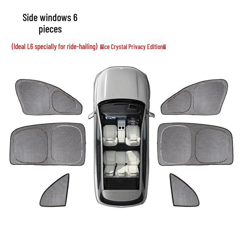 Ideal L6 Car Window Sunshade - Ice Crystal Design for Heat Insulation & Privacy