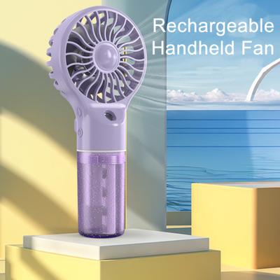 Handlicher Nebelventilator mit 4 Geschwindigkeitsstufen, tragbarer Sprühnebel Sommer Kühlventilator, USB-wiederaufladbar, Reise-, Outdoor-Personal-Ventilator