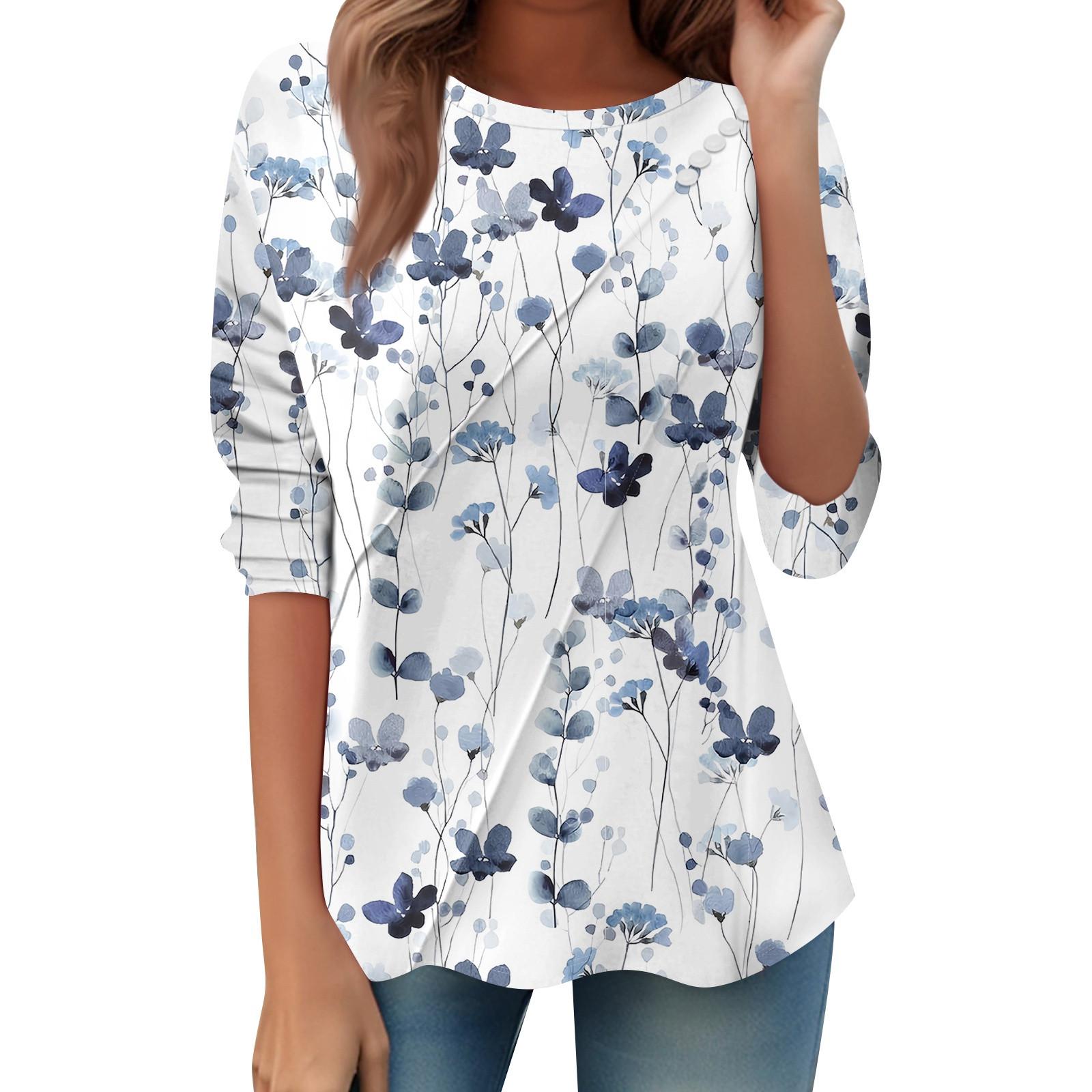 

Женский свободный повседневный топ с длинным рукавом, круглым вырезом, пуговицами, принтом в полоску, футболка XL белый