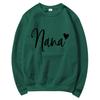 Women's Round Neck Heart Print Casual Hoodie