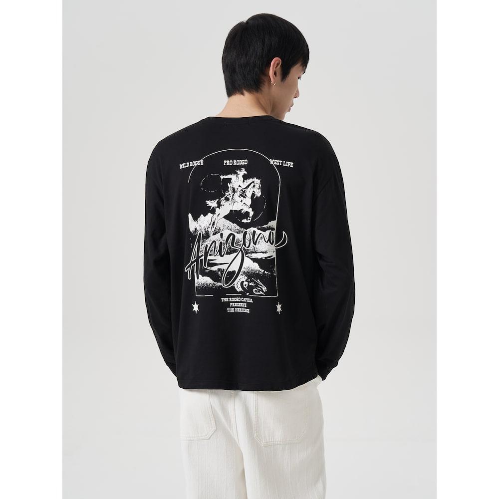 8Seconds Project(Ww6) Western Graphic Long Sleeve T-Shirt Black (454841Hqa5)