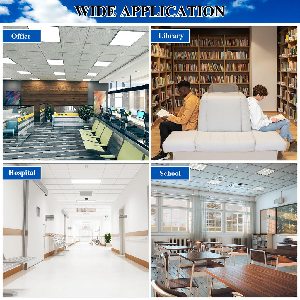 2 Pcs Fluorescent Light Covers 4 X 2 Feet Fluorescent Light Cover For Ceiling Lights Magnetic Ceiling Light Cover Classroom Ligh