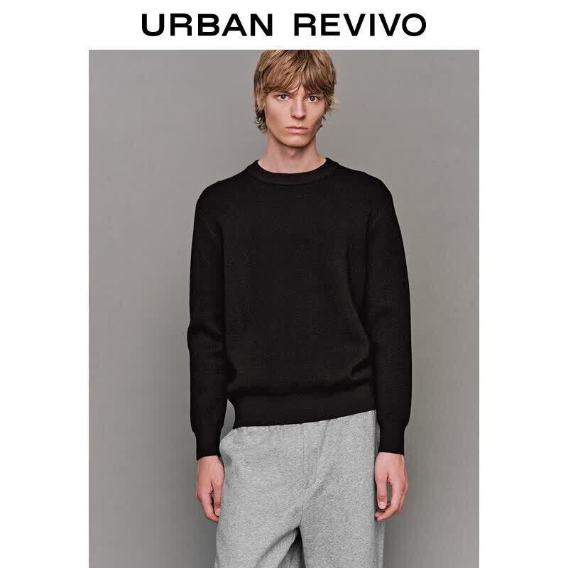 UR Men's Basic Round Neck Pullover Knit Sweater