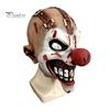 Elastic Comfortable Fit Headgear Halloween Clown Mask, Realistic Latex Horror Scary Mask with Escape Room Decorations Red Nose for Haunted House