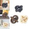 Wood Chain Ornaments 3 Link Wooden Knot for Home Farmhouse Hand Carved Accessory Collection Living Room Decor Handmade