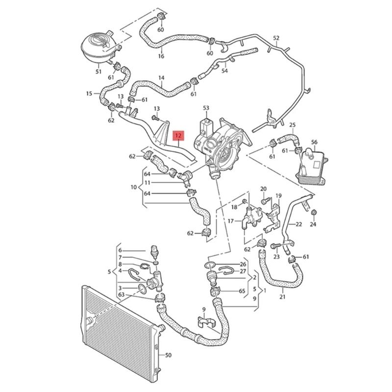 Upgrades Plastic Radiator Hose Strong Engine Cooling Hose 5Q0121070BR Replacements Simple Installation for Vehicle