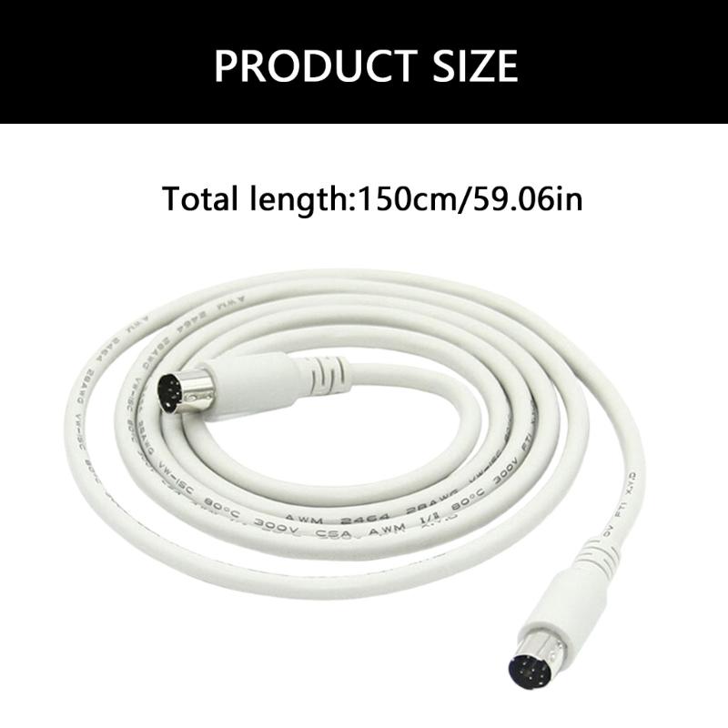 8PIN DIN Cable 8PIN Extension Cord 8Pin DIN Male To Male Extension Cable for Stereo Systems Audios Equipment 150cm