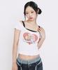 YOUHEE Youhee Friends Off-Shoulder T-Shirts_White