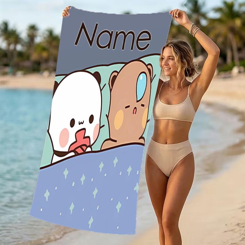 Customizable personalized beach towels Bubu and Dudu themed designs.Suitable for the beach, yoga, sports;ideal as beach accessories