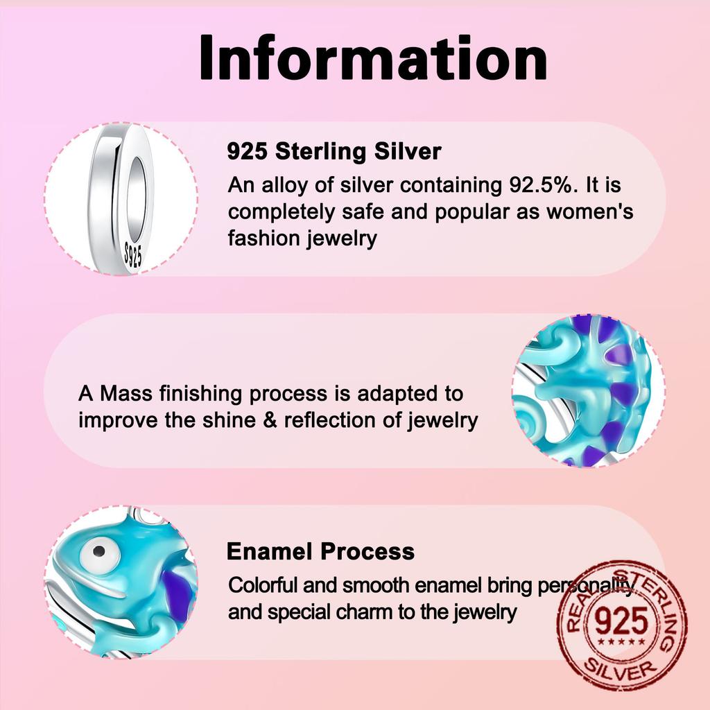 Copper Cute Adorable Chameleon Animal Pendant Charm Compatible With Authentic Charm Bracelets Women Do It Yourself Jewellery Gift