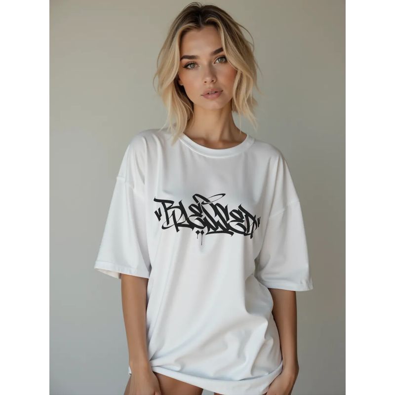 New Fashion T-shirt Fashion New Fashion Casual Loose All-Matching Printed Letter Cotton T-shirt Top