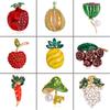 Pearl Fruit Brooch Grape Cherry Pin  Drip Oil Corsage Pineapple Pomegranate Lotus Flower Mushroom Brooches
