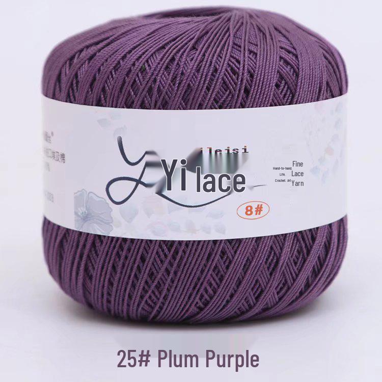 8# 100% Cotton Lace Yarn - 50g Ball, 400m, Strong Twist Crochet Thread for Hand-knitting, Flowers, Hats, and Cardigans - Free Shipping.