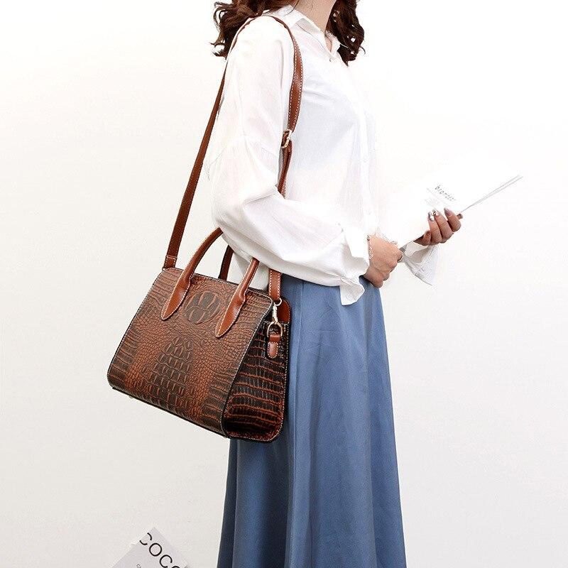 Johnature Fashion Women Big Bag Versatile Commuter Elegant Leather Handbag Leisure Large Capacity Shoulder & Crossbody Bags