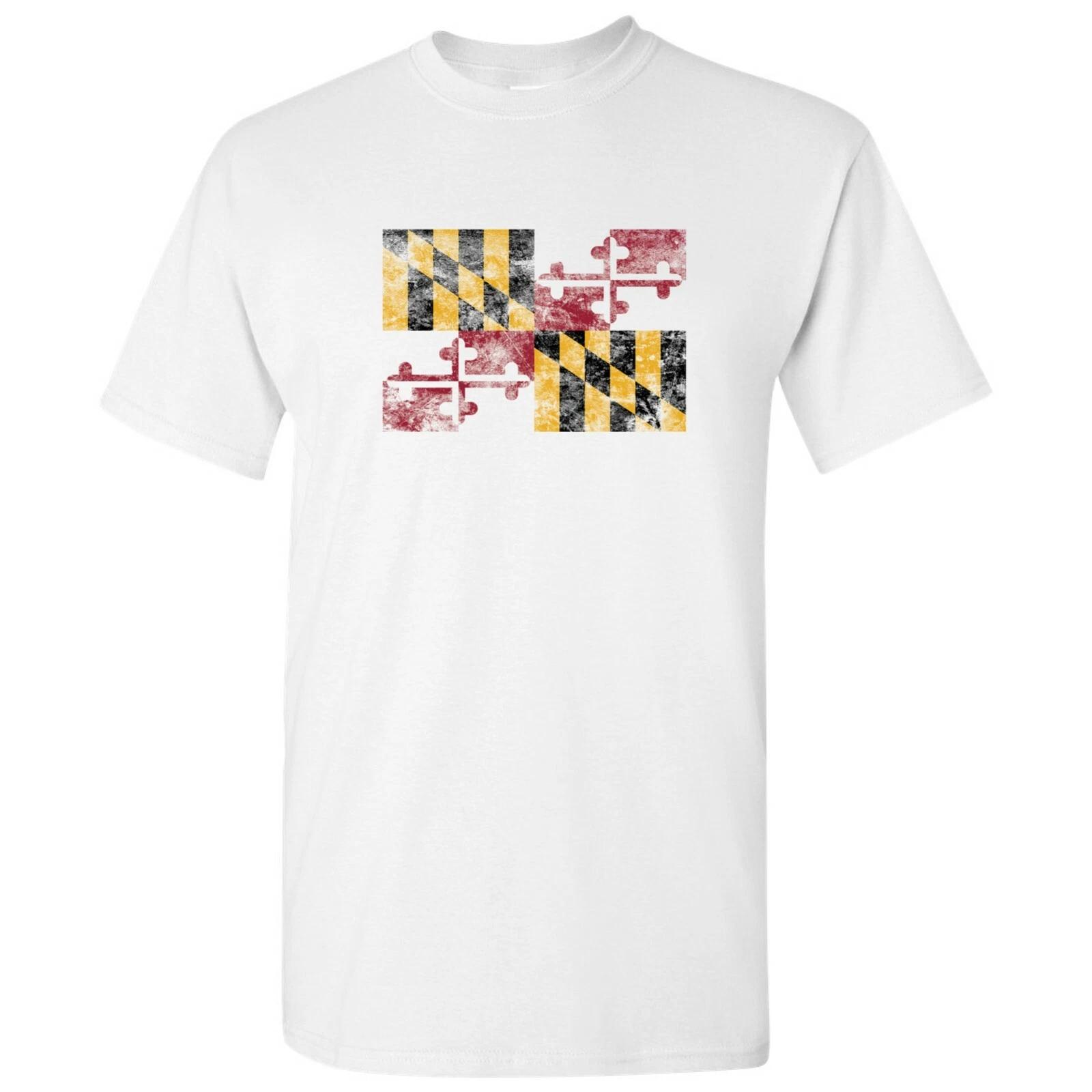 Maryland State Flag - Hometown Pride Local Souvenir Basic Cotton T-Shirt - White 2XL